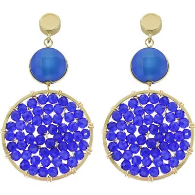 Panacea Circle Drop Earrings In Blue