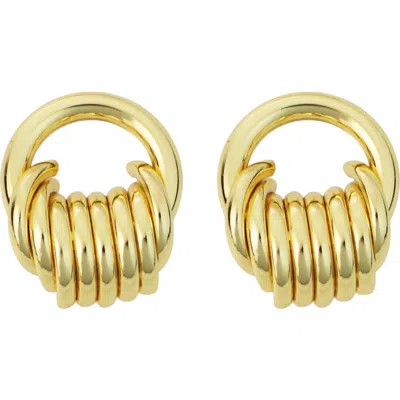 Panacea Circle Wrapped Door Knocker Earrings In Gold