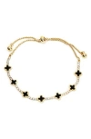 Panacea Clover Cz Station Slider Bracelet