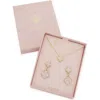 Panacea Clover Drop Earrings & Pendant Necklace Set In Pink