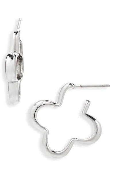 Panacea Clover Hoop Earrings In Metallic