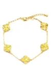 Panacea Clover Station Bracelet In Gold