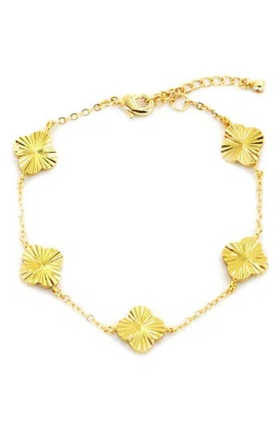 Panacea Clover Station Bracelet In Gold