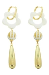 Panacea Clover Teardrop Earrings In White