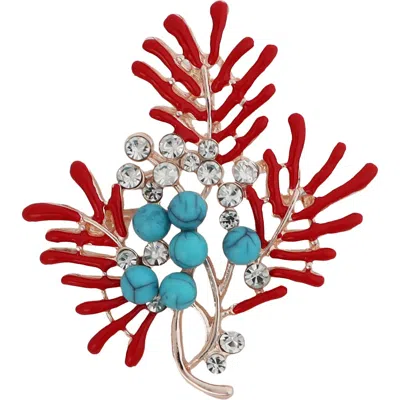 Panacea Coral Brooch In Metallic