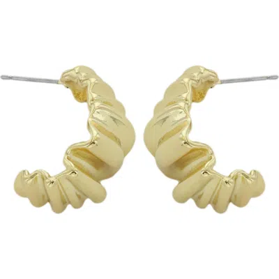 Panacea Crinkle Hoop Earrings In Gold