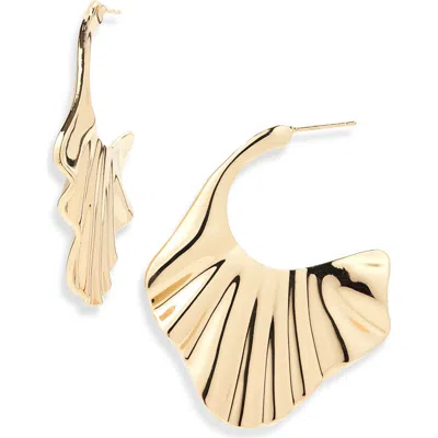 Panacea Crinkle Hoop Earrings In Gold