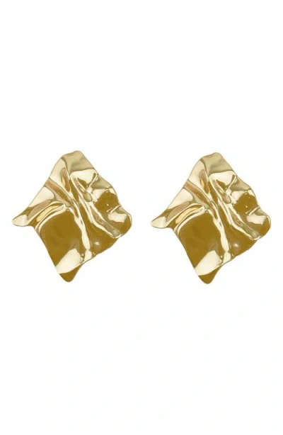 Panacea Crinkle Stud Earrings In Gold