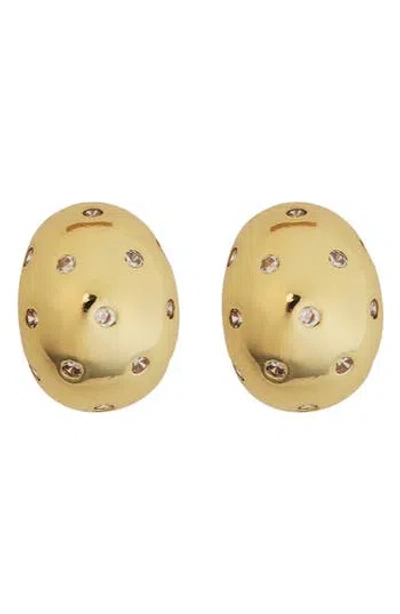 Panacea Crystal Accent Bubble Stud Earrings In Gold