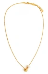 Panacea Crystal Circle Pendant Necklace In Gold