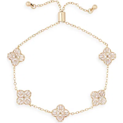 Panacea Crystal Clover Station Bracelet In Red