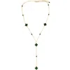 Panacea Crystal Clover Station Y-necklace In Gold
