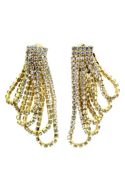 Panacea Crystal Drop Earrings In Gold