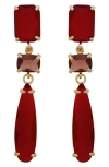 Panacea Crystal Drop Earrings In Red