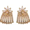 Panacea Crystal Flower Top Multirow Earrings In Pattern