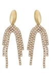 Panacea Crystal Fringe Drop Earrings In Gold