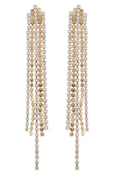 Panacea Crystal Fringe Drop Earrings In Gold