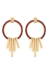 Panacea Crystal Frontal Hoop Earrings In Gold