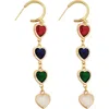 Panacea Crystal Heart Linear Drop Earrings In Gold