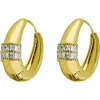 Panacea Crystal Line Hinge Hoop Earrings In Gold