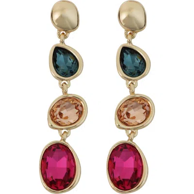 Panacea Crystal Linear Drop Earrings In Multi
