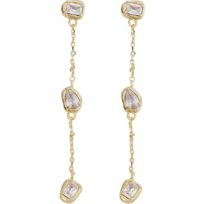 Panacea Crystal Linear Drop Earrings In Orange