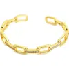 Panacea Crystal Link Cuff Bracelet In Gold