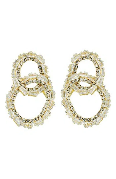 Panacea Crystal Link Drop Earrings In Gold