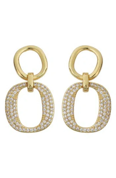 Panacea Crystal Link Drop Earrings In Gold