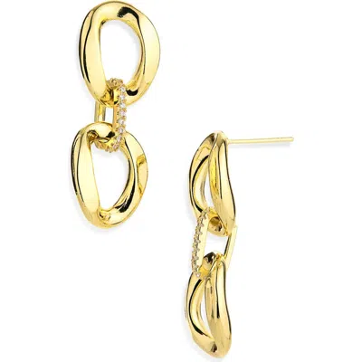 Panacea Crystal Link Drop Earrings In Gold