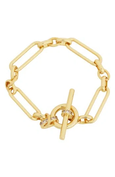 Panacea Crystal Link Toggle Bracelet In Gold