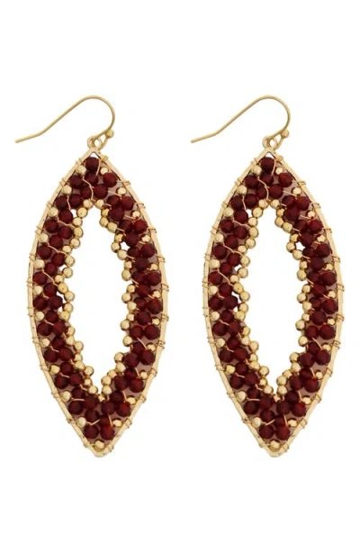 Panacea Crystal Marquis Earrings In Brown