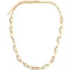 Panacea Crystal Mixed Link Necklace In Gold