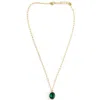 Panacea Crystal Oval Pendant Necklace In Gold