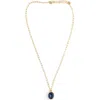 Panacea Crystal Oval Pendant Necklace In Gold