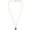 Panacea Crystal Oval Pendant Necklace In Gold