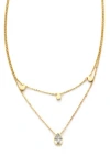 Panacea Crystal Teardrop Double Row Necklace