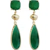 Panacea Crystal Teardrop Earrings In Green