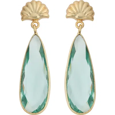 Panacea Crystal Teardrop Earrings In Green