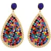 Panacea Crystal Teardrop Statement Earrings In Multi