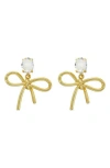Panacea Crystal Top Bow Drop Earrings