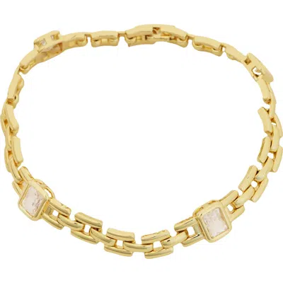 Panacea Crystal Watchband Bracelet In Gold
