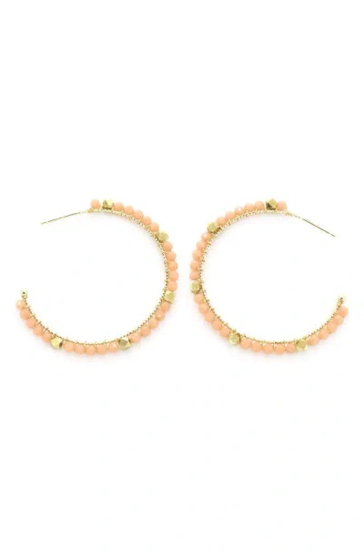 Panacea Crystal Wrap Hoop Earrings In Pink