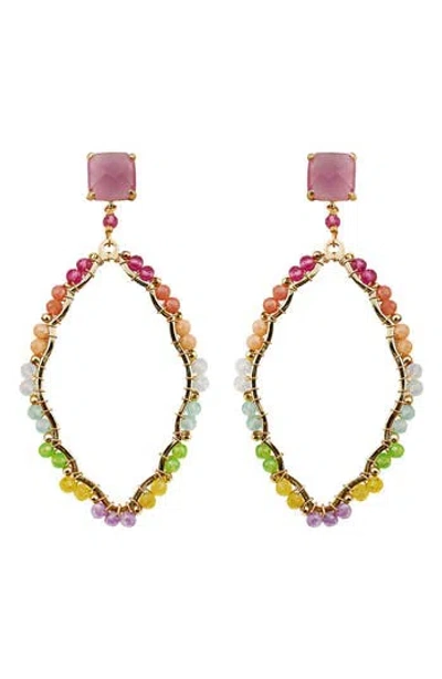PANACEA PANACEA CRYSTAL WRAPPED DROP EARRINGS