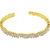 Panacea Cubic Zirconia Baguette Cuff Bracelet In Gold