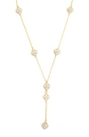 Panacea Cubic Zirconia Clover Y-necklace In Gold
