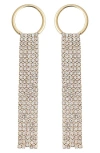 Panacea Cubic Zirconia Fringe Earrings In Brown