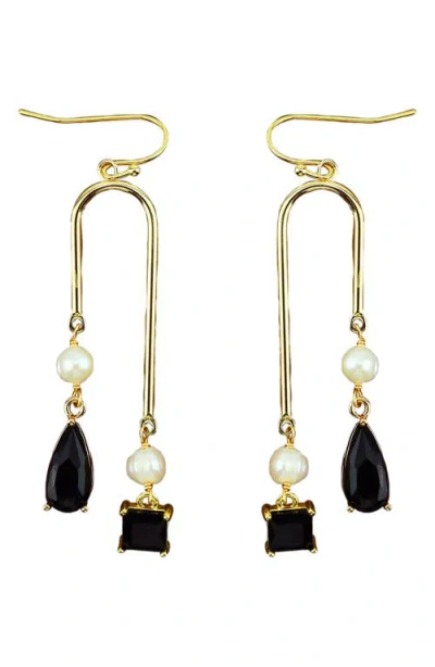 Panacea Cultured Freshwater Pearl & Crystal Drop Earrings In Multi
