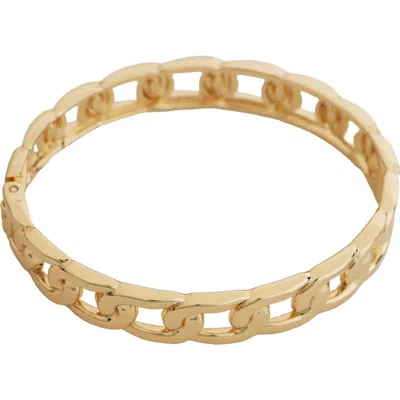 Panacea Curb Link Hinged Bangle In Gold
