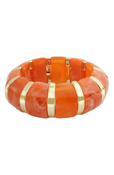 Panacea Dome Stretch Bracelet In Orange